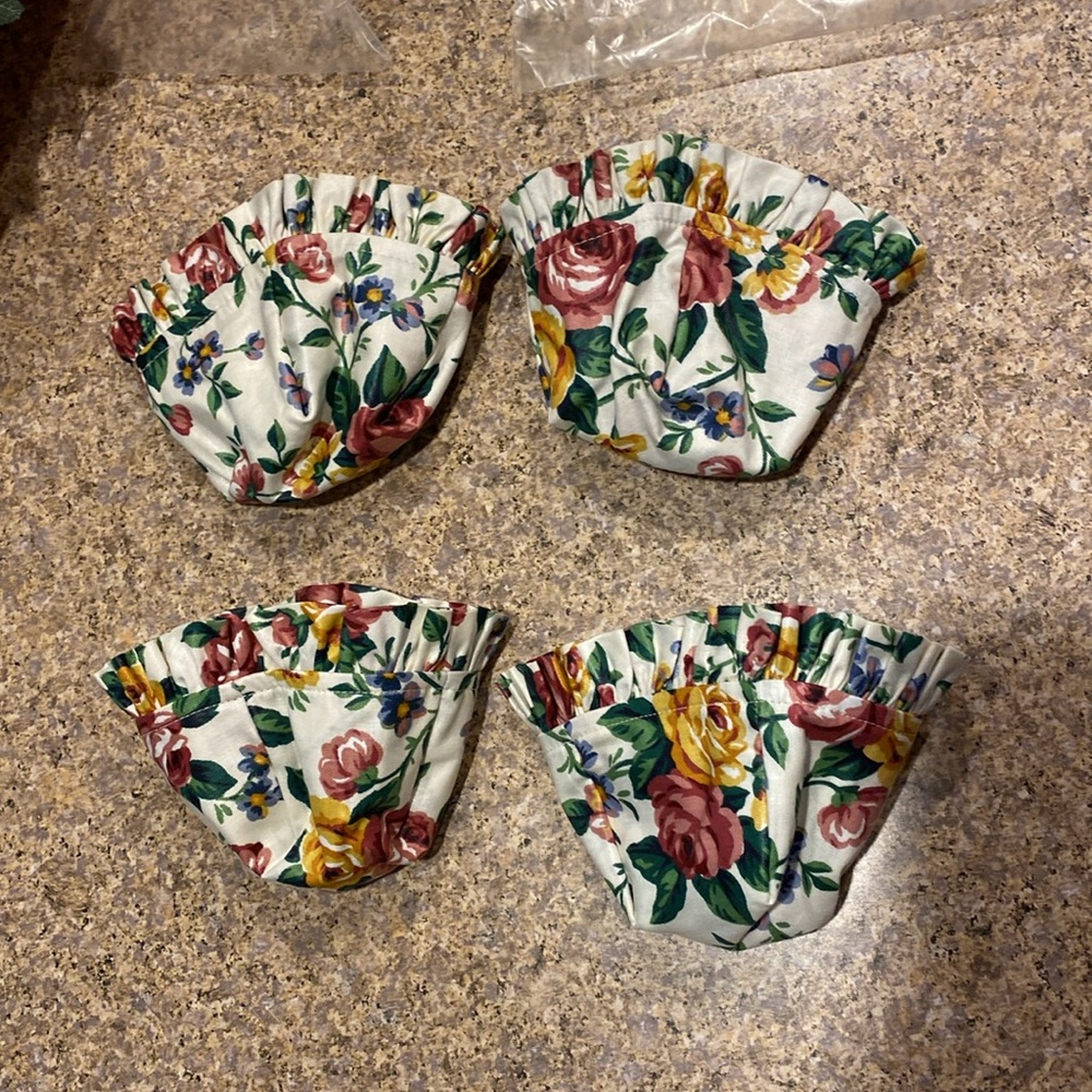 4 Longaberger Thyme Fabric Basket Liners Garden Splendor Floral - Picture 6 of 14